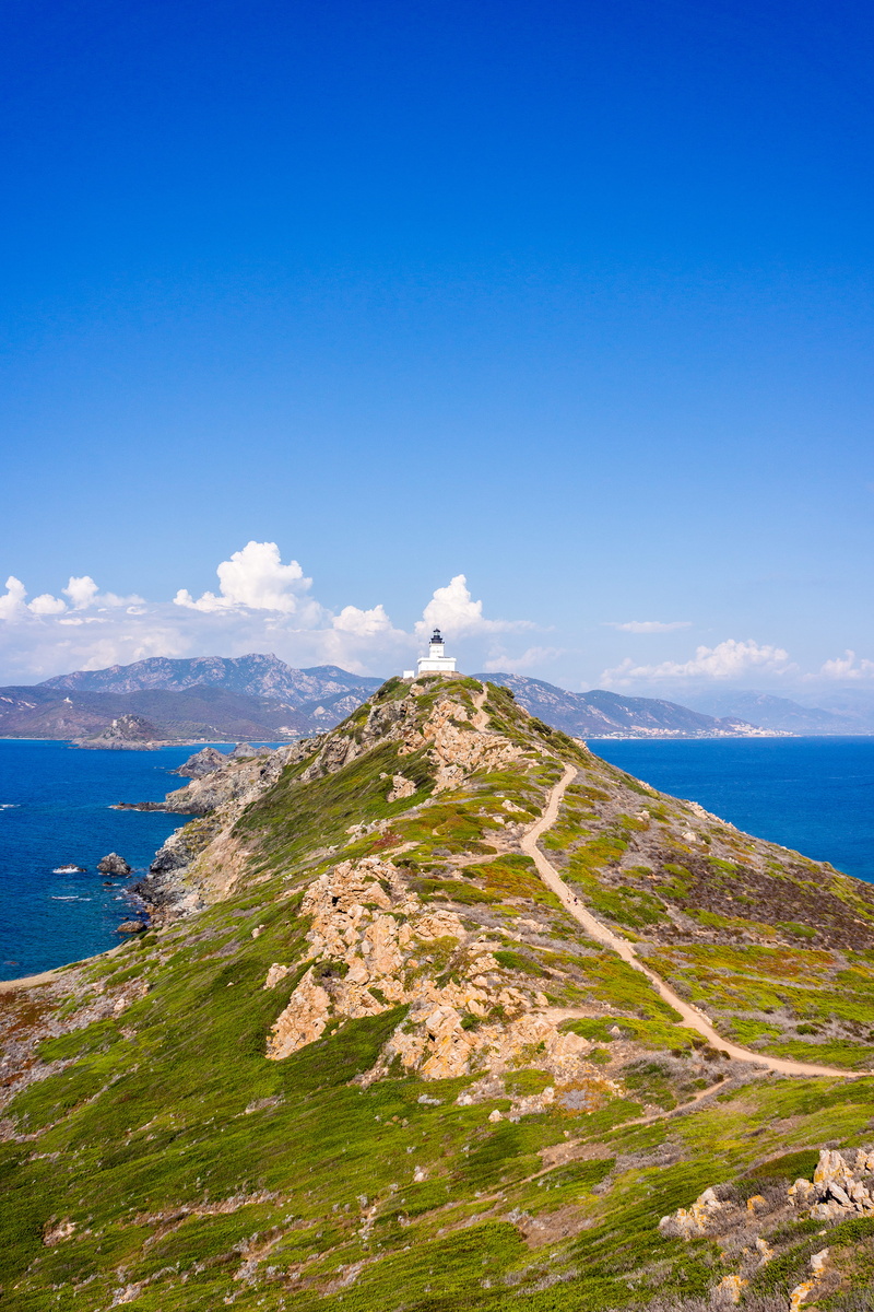 formation, lighthouse, blue, scenics - nature, land, sea, water, corsica, idyllic, day, cloud - sky, sky, ajaccio, tranquil scene, beauty in nature, non-urban scene