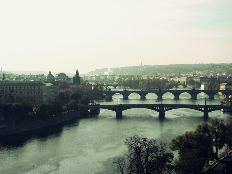 building exterior, outdoors, plant, black, water, arch bridge, metal, clear sky, gray, arch, river, built structure, 720P, cityscape, nature, transportation