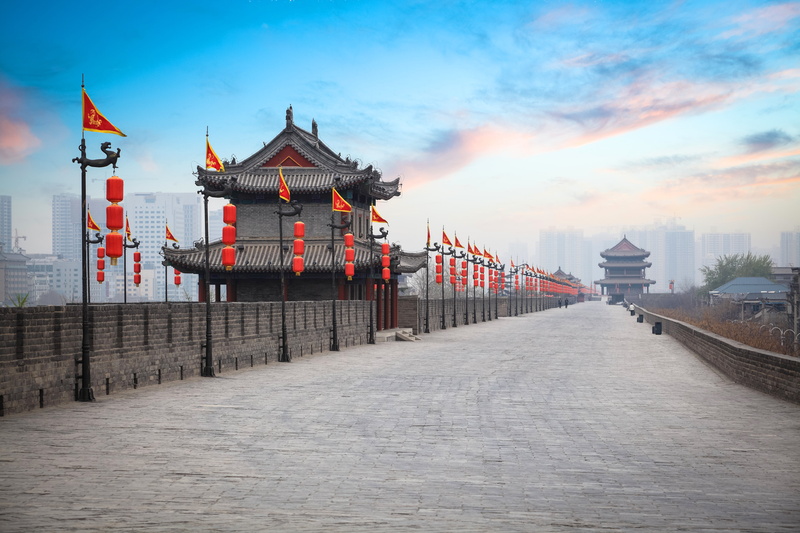 clouds, 4K, road, flags, China, home