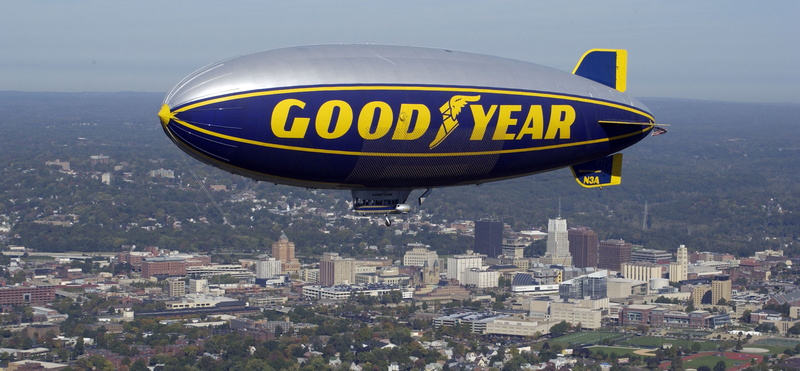 goodyear, ciudad, vuelo, dirigible, 2K