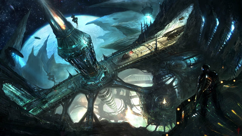 ciudad, abstracto, 2K, futuro, sci-fi