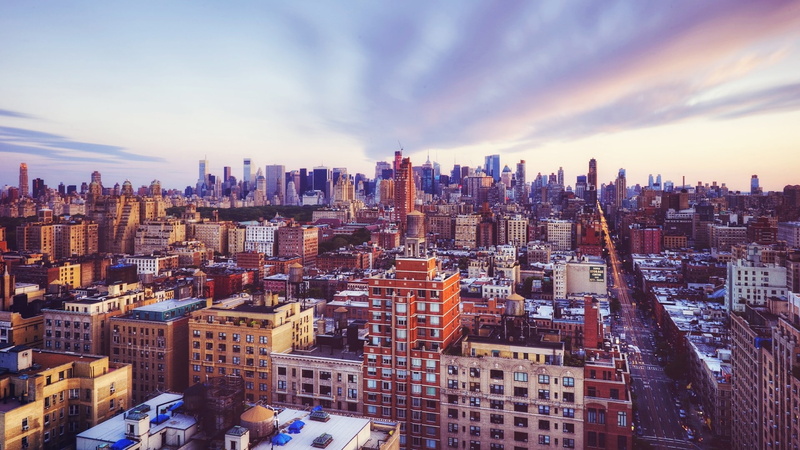 street, clouds, USA, building, city, architecture, cityscape, 1080P, trees, long exposure, car, skyscraper, light trails, urban, Central Park, New York
