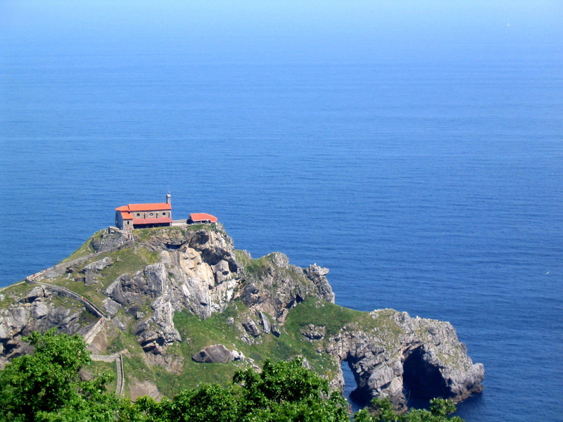 outdoors, scenics - nature, rock, scenics, day, rock formation, sea, church, tranquility, basque country, mode of transportation, spain, rock - Object