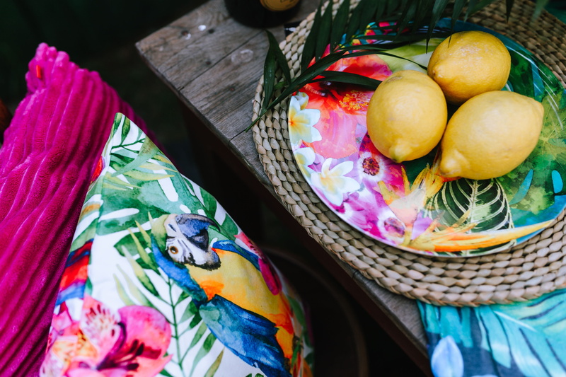 Decorations, tropical, no people, high angle view, 5K, food, indoors, party, still life, art and craft, leaves, garden, variation, close-up, Exotic Garden