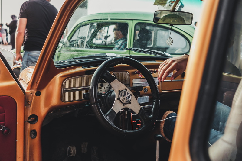 inside Of, vehicle Seat, urban art, retro, transportation, outdoors, old-fashioned, dashboard, land Vehicle, vw beetle, street photography, travel, women