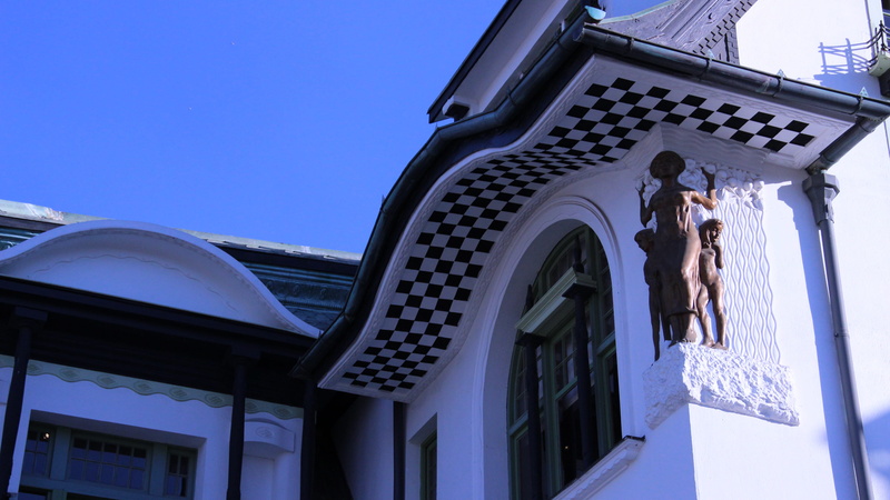 no people, outdoors, architecture, sky, religion, clear sky, sunlight, valparaíso, chile, roof, statue, place of worship, plaid, low angle view, window