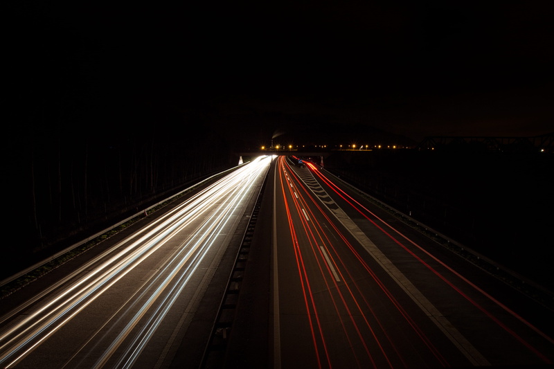 buchs, motion, highway, street, the way forward, autobahn, night, lighting equipment, outdoors, light trail, red, traffic, 4K, werdenberg, city, long exposure