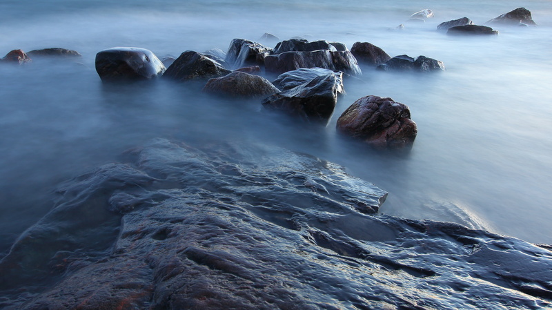 longexposure, wave, creative commons, gray, rock - Object, photo, cliffs, water, blue, gray rock, Finland, rocks, 4K, nature, fogged, Primordial sea, sea
