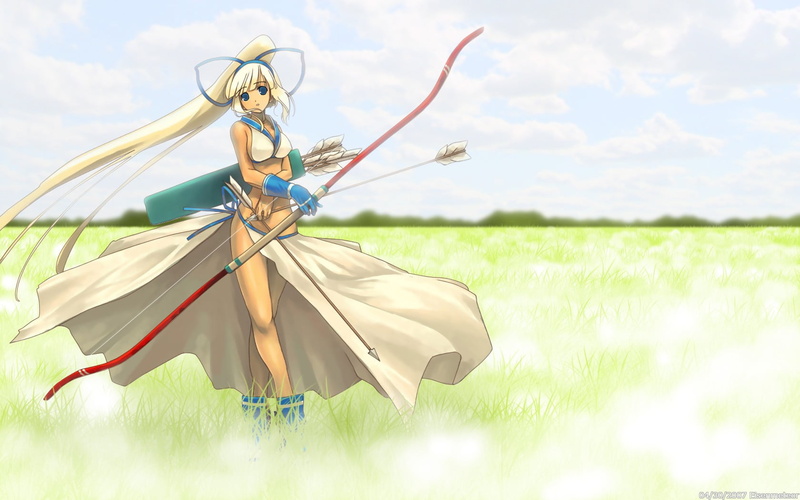 land, sunlight, rural scene, cloud - sky, Samurai Shodown, plant, beauty in nature, anime girls, 720P, field, nature, focus on foreground, sky, green color