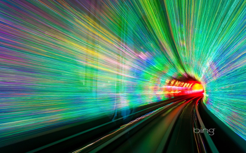 Railroad, Colors, Tunnel, Man Made, Colorful, Motion Blur, Bund Sightseeing Tunnel, China, 1080P