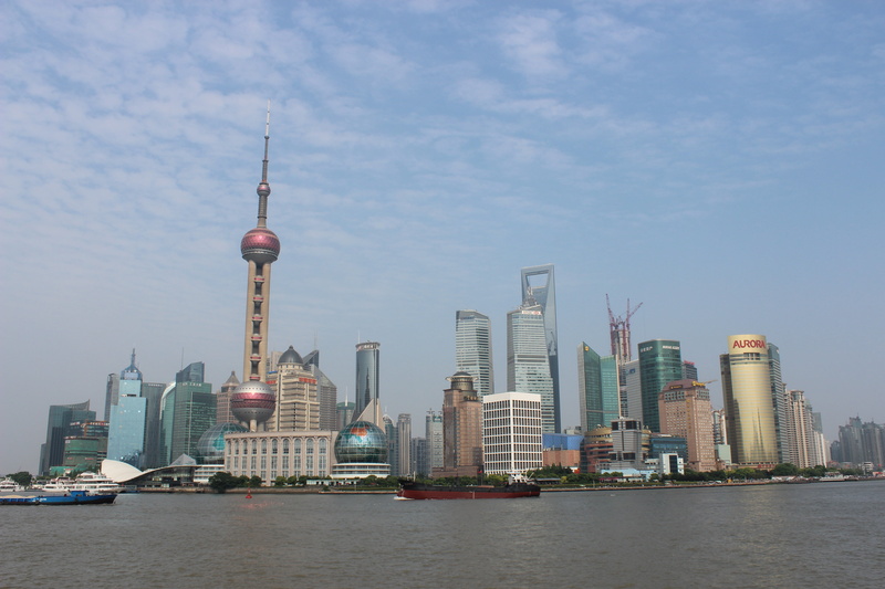 water, 5K, building exterior, outdoors, sky, building, built structure, shanghai, tower, financial district, tall - high, city, waterfront, huangpu river