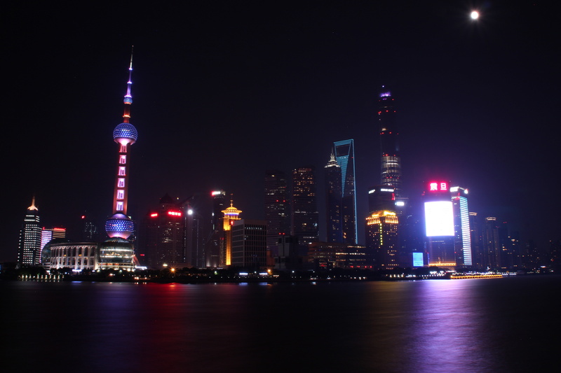reflection, building exterior, landscape, skyscraper, the bund, night, tall - high, travel destinations, modern, urban skyline, financial district, no people