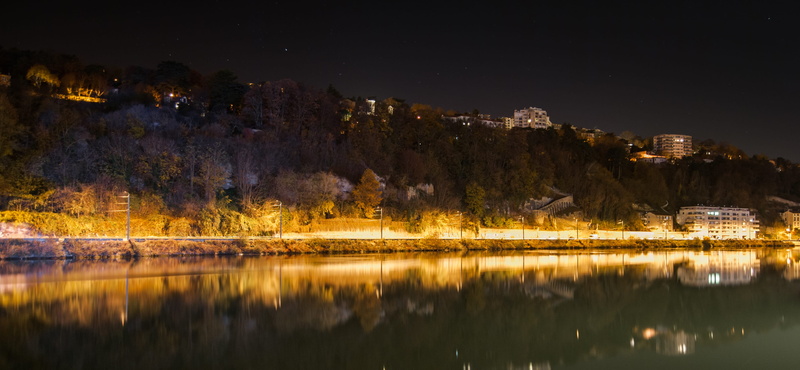 tranquil scene, water, plant, automne, sky, reflets, reflection, colors, onlylyon, tranquility, night, monlyon, river, scenics - nature, tree, no people