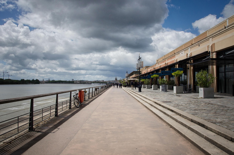 garonne, france, no people, sky, 4K, water, day, direction, quai, city, long, connection, building exterior, cloud - sky, bridge, tree, promenade, outdoors