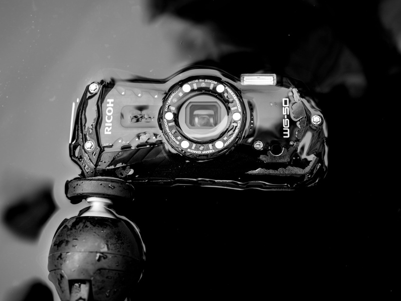 ricoh, motor vehicle, metal, chrome, waterproof, camera, car, technology, reflection, 2K, no people, grayscale, land vehicle, shiny, water prrof housing