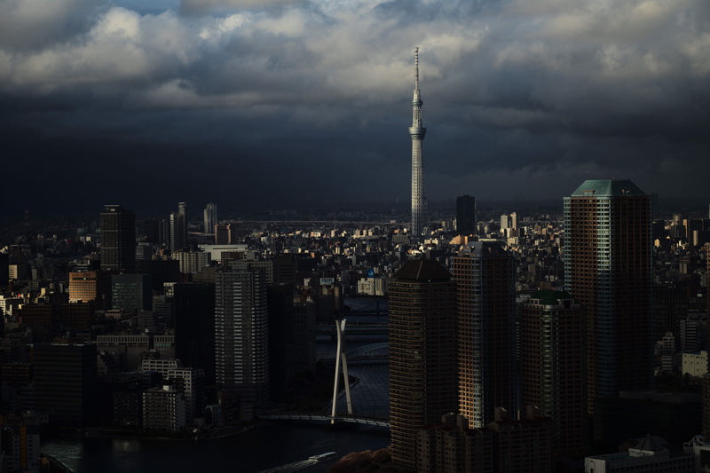 cloudy, office building exterior, tokyo sky tree, landscape photography, tall - high, financial district, tower, 5K, built structure, architecture, modern
