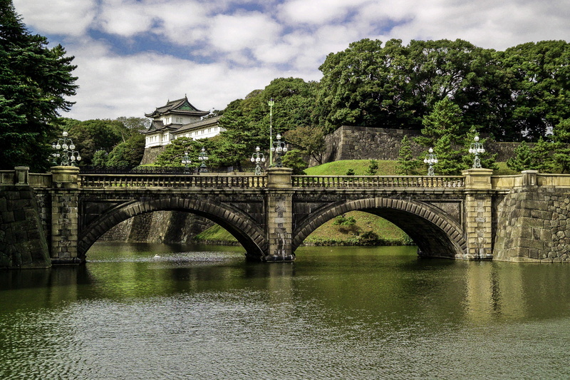 public domain, reflection, bridge - Man Made Structure, japan, 2K, Places, waterfront, sky, europe, building exterior, Japan, Tokyo, water, cloud - sky