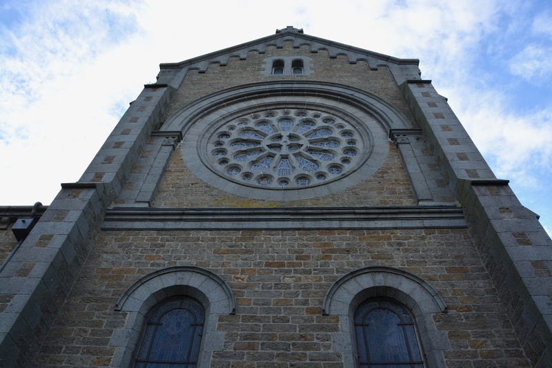 architecture, 5K, no people, rose window, day, belief, colors, religion, ancient monument, low angle view, ancient stone, former, wall, stones, near saint malo