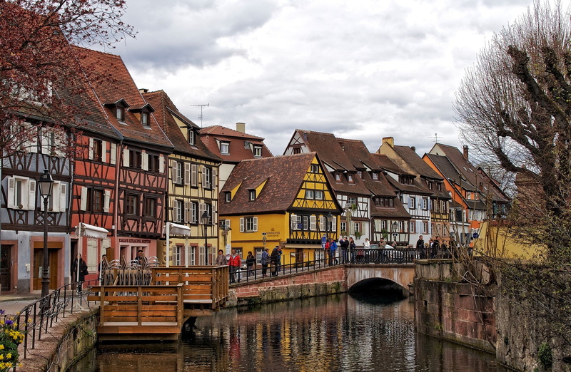 France, Urban, 1080P, river, Colmar