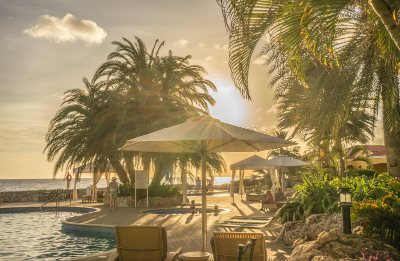 plant, outdoor, horizon over water, beach, romantic, clouds sky, land, tropical, outdoors, beauty in nature, 5K, water, summer, swimming pool, no people