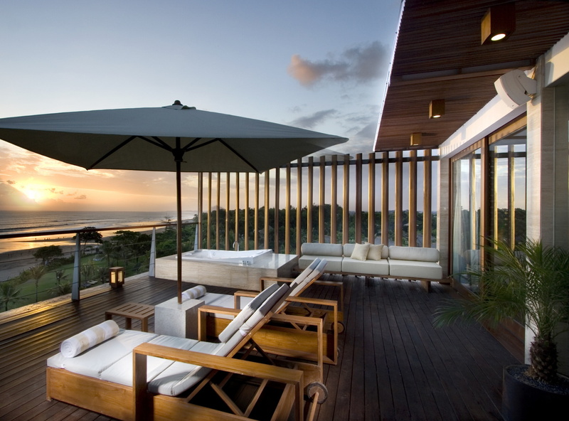 sunset, swimming pool, Luxury, gray, 2K, nature, umbrella, wood - material, seat, building exterior, table, lighting equipment, wealth, outdoors, absence