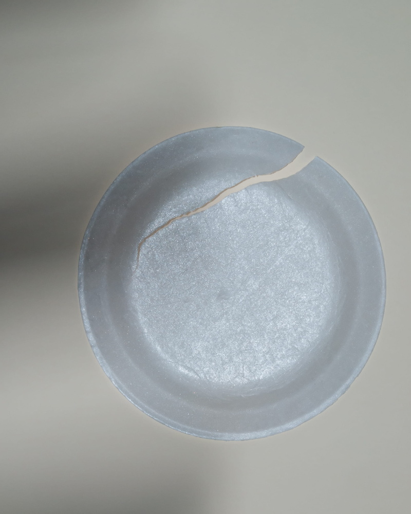 food, bowl, lamp, simplicity, studio shot, light fixture, still life, powder, meal, convenience food, natural condition, gray, mineral, indoors, contact lens