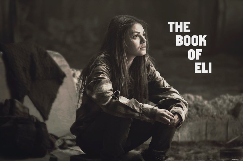 movies, long hair, text, sitting, hairstyle, emotion, depression - sadness, lifestyles, hair, young women, The Book of Eli, Mila Kunis, sign, looking, focus on foreground