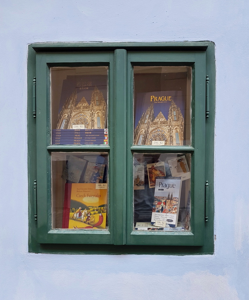 building exterior, prague, panel, display, book display, glass - material, green, nature, wall - building feature, window frame, transparent, built structure
