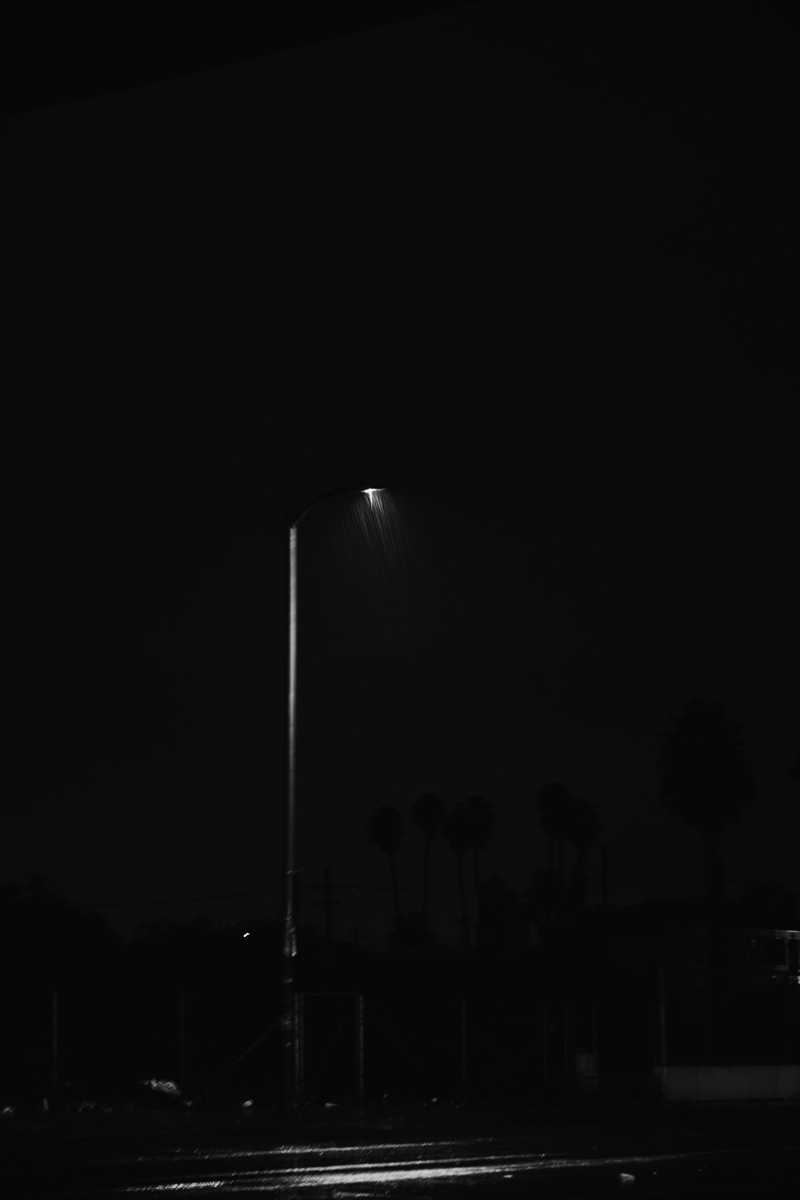 4K, building exterior, space, lamp post, lighting equipment, highway, street, sky, incidental people, nature, rain, dark, illuminated, moon, street light