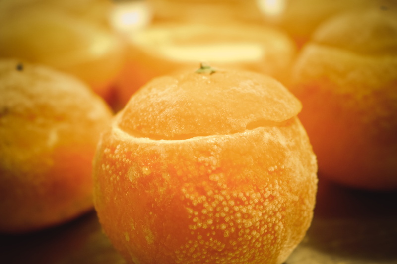 sweet food, frosty, plant, indoors, persimmon, bread, food and drink, ice, focus on foreground, fruit, orange - fruit, produce, peach, ripe, apricot, confectionery