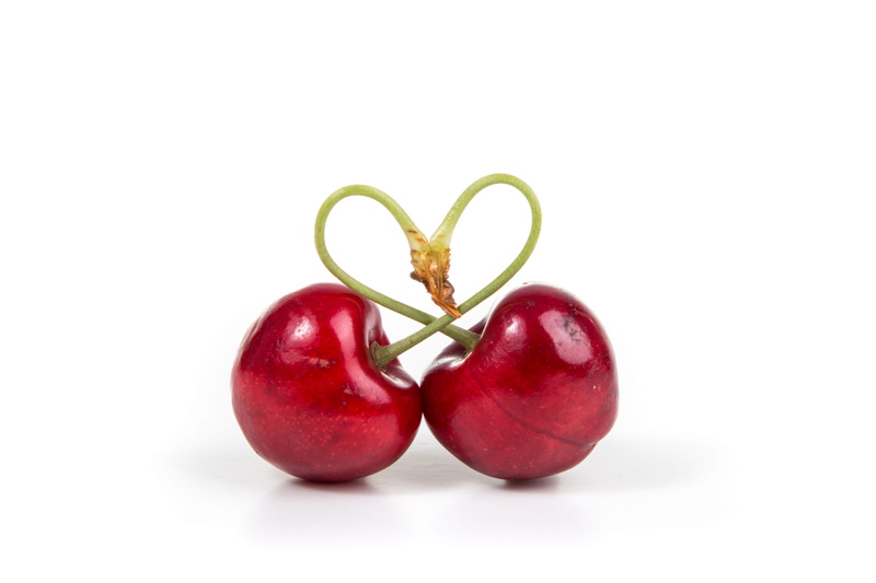 cherries, red, white, ripe, plant, berry, flora, copy space, indoors, food and drink, produce, vegetarian, two, plant stem, three objects, heart, close-up