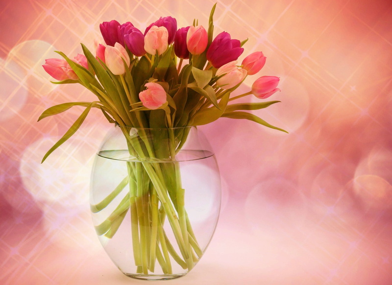fragility, flower vase, nature, bright, decorative, bunch of flowers, 1080P, pink, flowers, vulnerability, red, glass - material, bloom, flower head, colorful