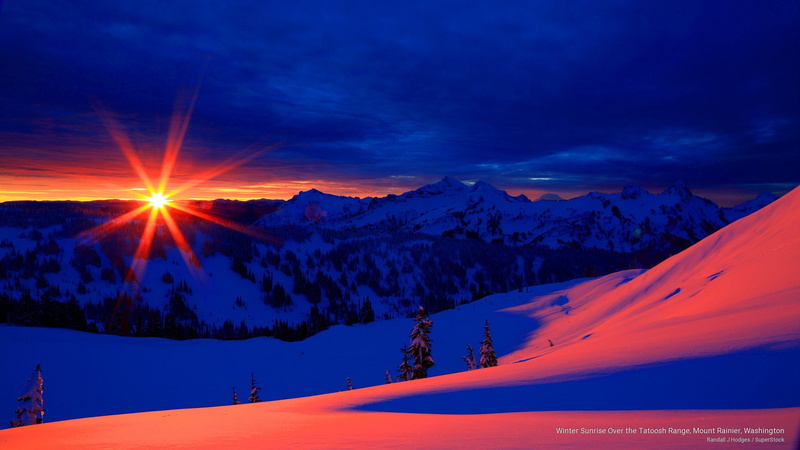 mount, 2K, tatoosh, range, Winter, washington, rainier, sunrise