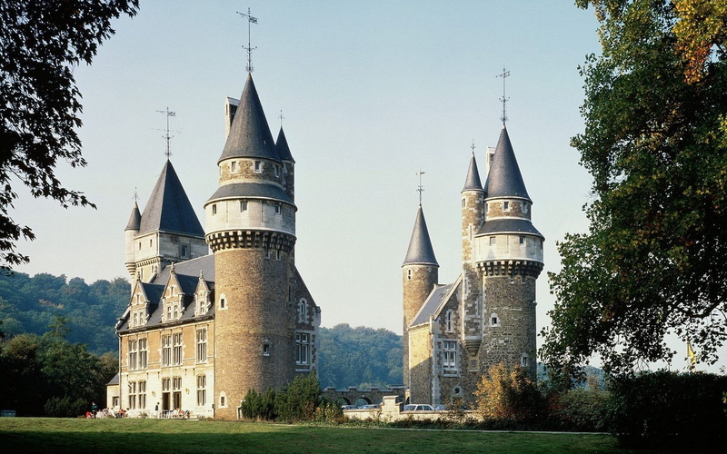 1080P, place of worship, building, spirituality, architecture, no people, belief, history, Belgium, Castles, religion, built structure, tower, tree, day
