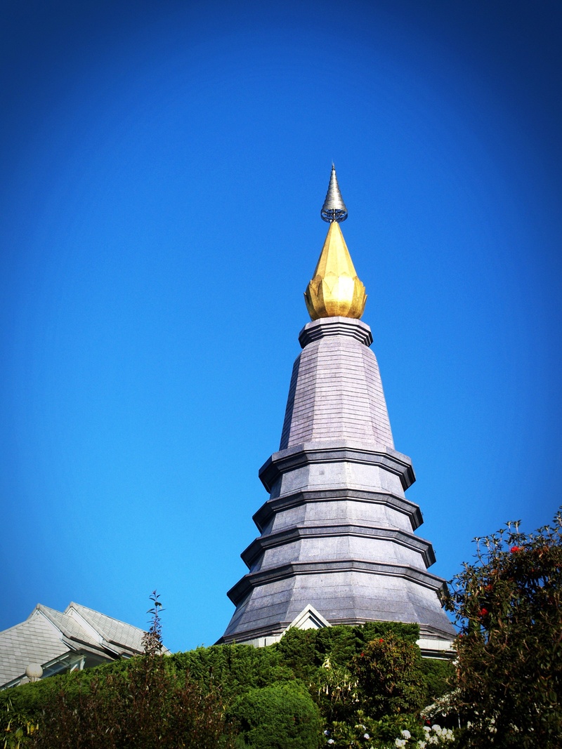 chiangmai, religion, buddhism, religious, clear sky, blue, temple, beauty, old, copy space, sky, space, national, plant, day, flower, history, tourism