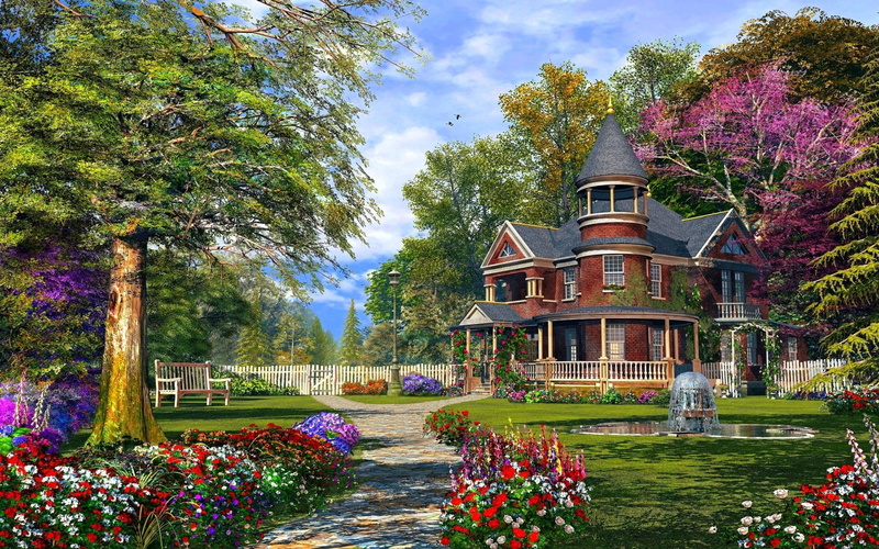 garden, architecture And Buildings, formal Garden, tourism, decoration, famous Place, summer, multi Colored, flower, gray, architecture, gazebo, day, springtime