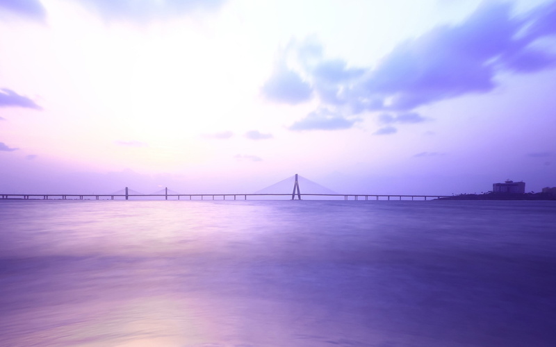 engineering, scenics - nature, park, bay, built structure, mumbai, suspension bridge, sea, cloud - sky, beauty in nature, wallp, sky, quality, water, purple