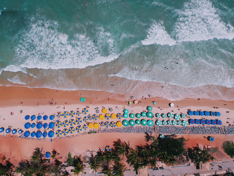 sand, aerial view, sea, body, built structure, daytime, time, high angle view, from above, shot, architecture, vacations, rock, near, 4K, plant, multi colored