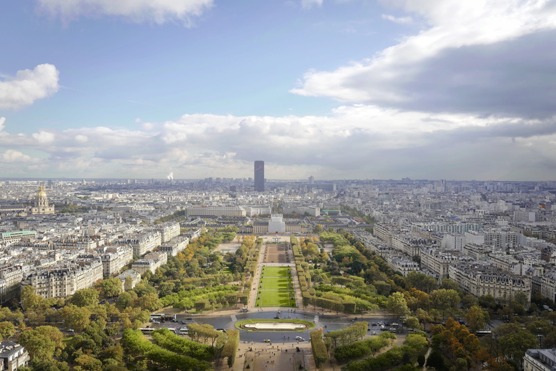 daytime, from above, architecture, sky, park, paris, plant, tower, house, no people, outdoors, cloud, city, cloudy, cloud - sky, city break, photo, panorama