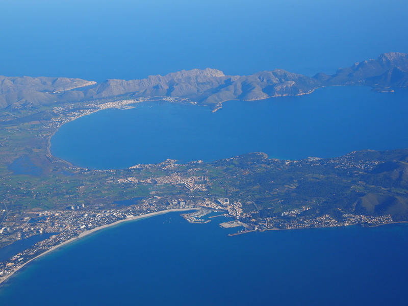 sea, pollença, tranquility, lagoon, land, scenics - nature, Pollenca, mountain, Bay, scenics, bay of alcudia, sky, beauty in nature, aerial View, Mallorca
