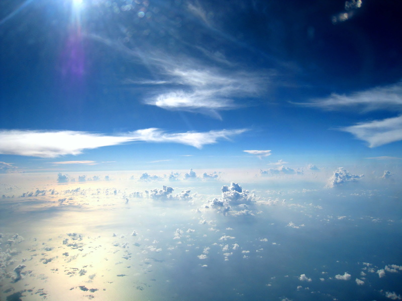 day, beauty in nature, sun, tranquil scene, nature, no people, aerial view, cloud - Sky, water, weather, sunbeam, lens flare, environment, atmosphere, sky