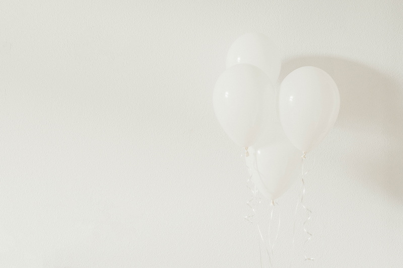 mid-air, simplicity, white background, happy birthday, helium, birthday, three, wall, balloon, four, celebration, balloons, splashing, no people, freshness