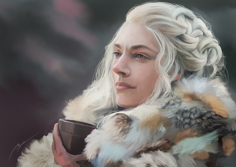 ArtStation, young woman, blonde, artwork, Lagertha Lothbrok, 2K, Vikings, warrior, Manuel Piedra, Lagertha, women, fan art, digital art, Katheryn Winnick