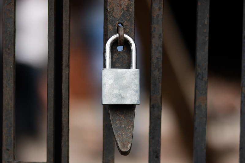 focus on foreground, gray, punishment, latino, protection, iron - metal, old, photo, selective, door, latch, prison, focus, mexico, entrance, close-up