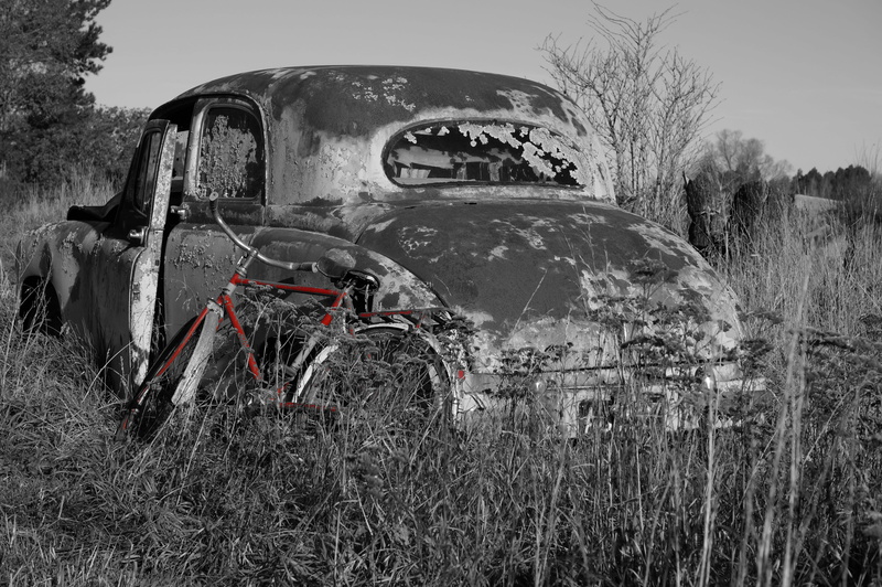 run-down, grass, day, rusty cars, sefton, no people, mode of transportation, damaged, 4K, land, field, abandoned, obsolete, nature, bicycle, relics, rusty relics