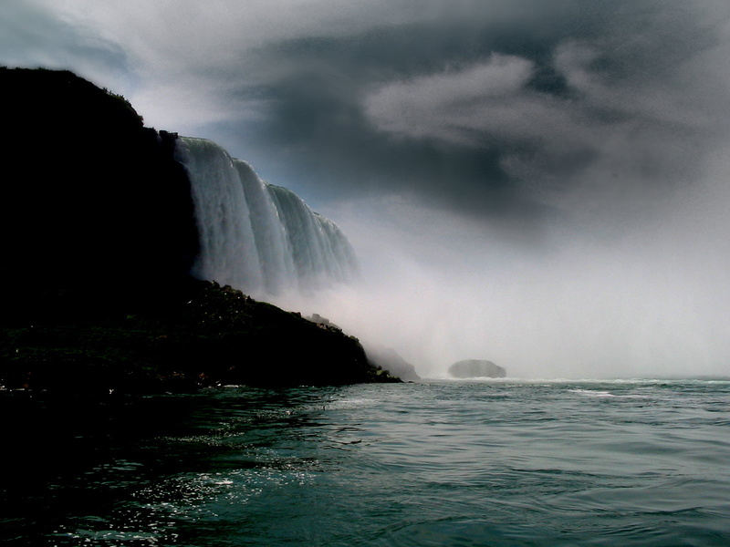 day, spray, North America, Canada, waterfalls, Ontario  New  York, wouter, Falling Water, niagara Falls, landscape, sea, force, edit, white water, cloudy