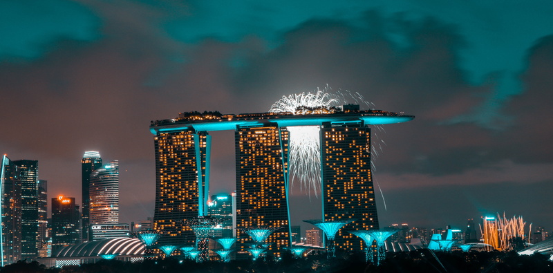 bay, outdoors, cityscape, city life, night, illuminated, marina, san, tall - high, skyscraper, landscape, modern, built structure, lights, building exterior