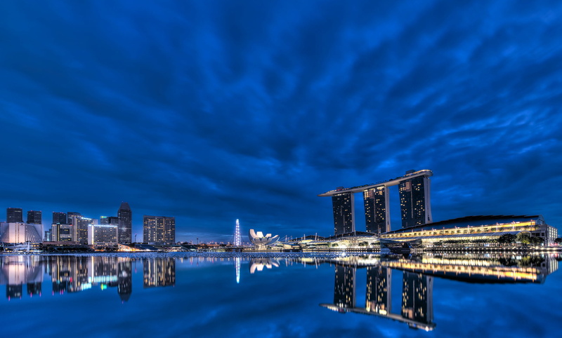 office building exterior, building, illuminated, concrete, architecture, backlight, urban skyline, megapolis, cloud - sky, Singapore, Bay, lights, buildings