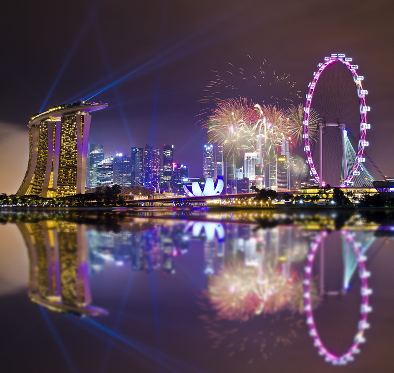 megapolis, sky, skyscrapers, luxury, building, modern, urban skyline, Gardens By the Bay, office building exterior, Singapore, reflection, built structure