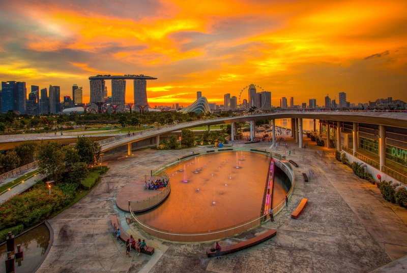 1080P, Marina Bay Sands, Cities, Singapore, Sunset